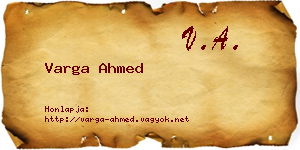 Varga Ahmed névjegykártya