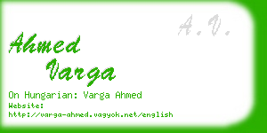 ahmed varga business card